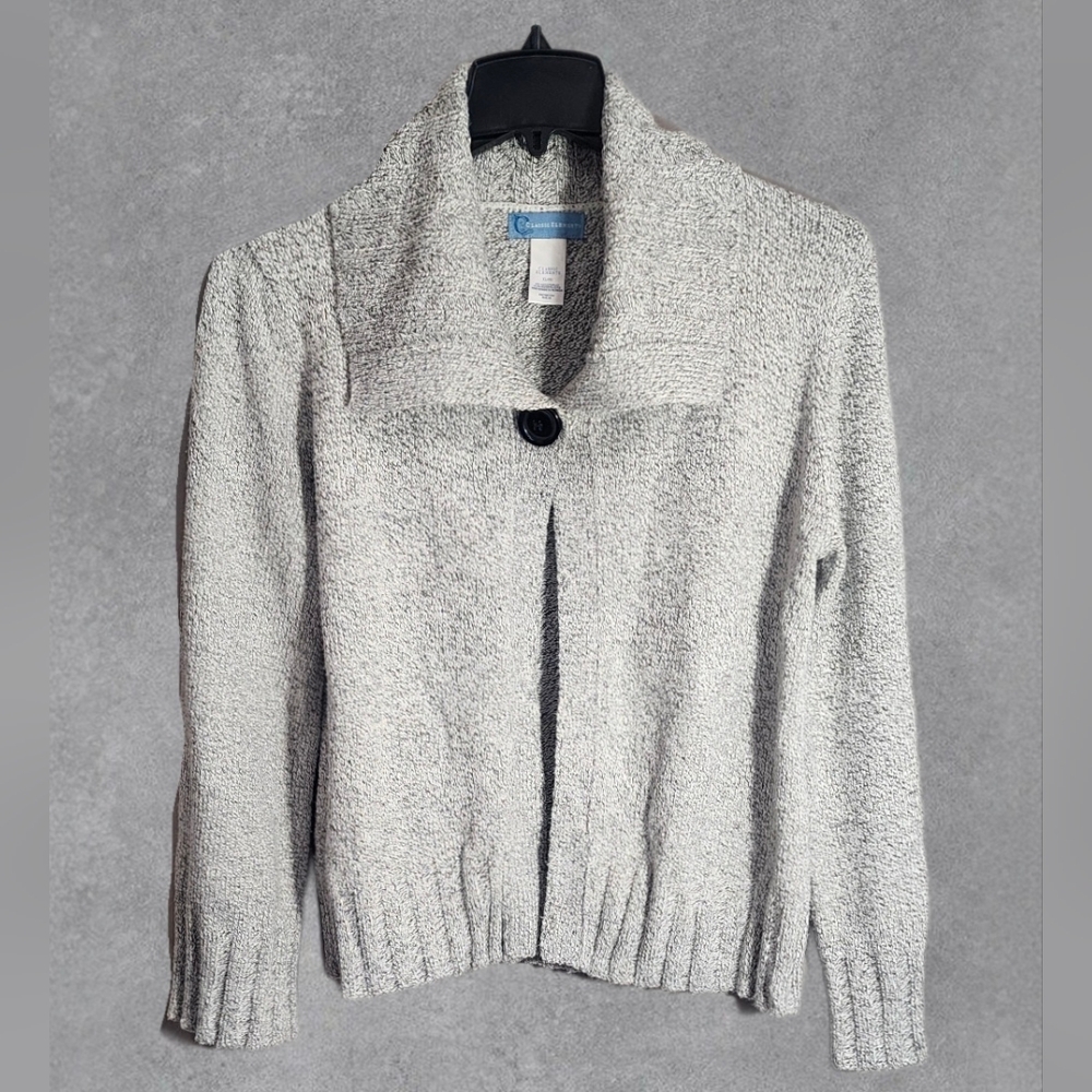 Classic Elements black white heather cardigan Size XL